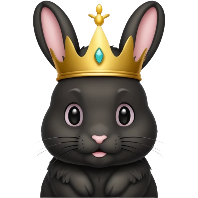 Black bunny with crown emoji
