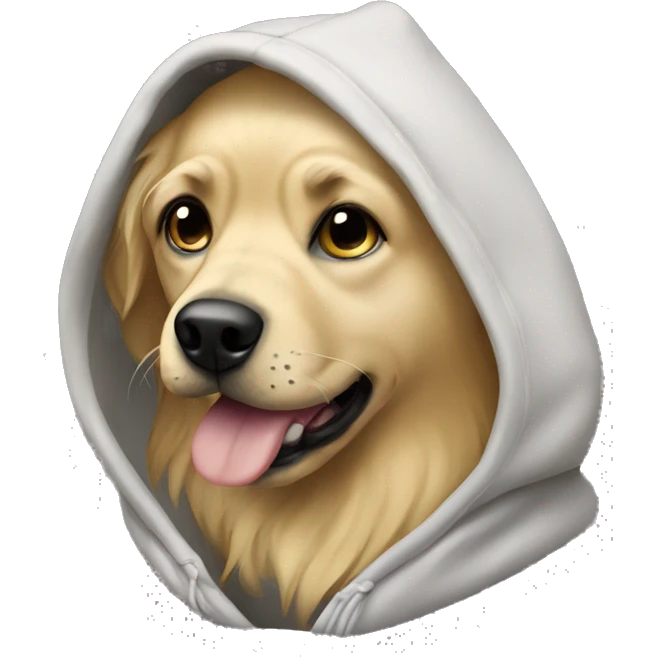 Blonde dog with hoodie  emoji