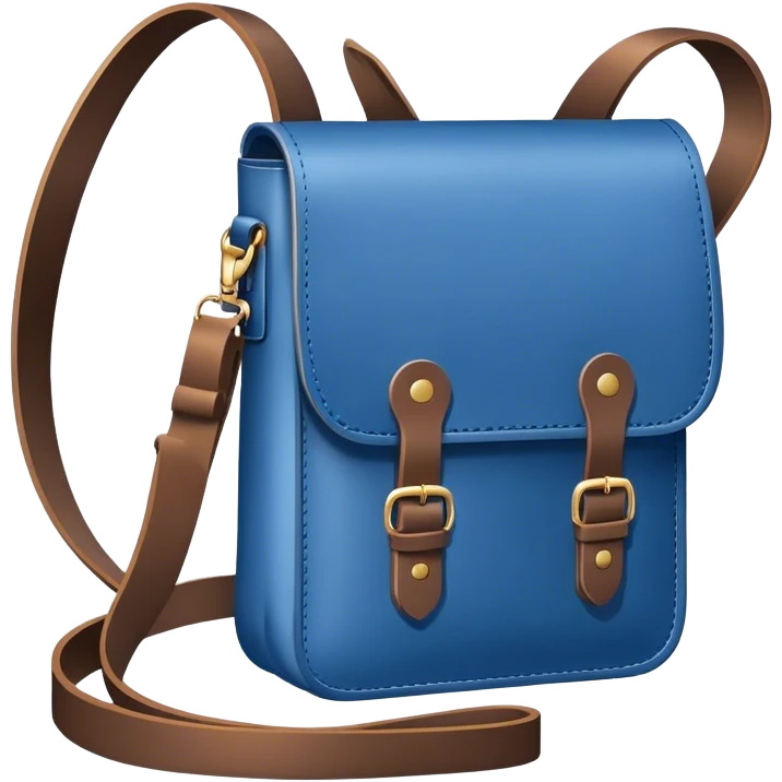 blue leather messager bag emoji