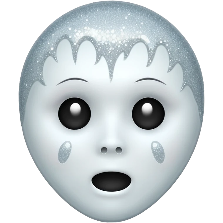 white Ghost face glitter  emoji