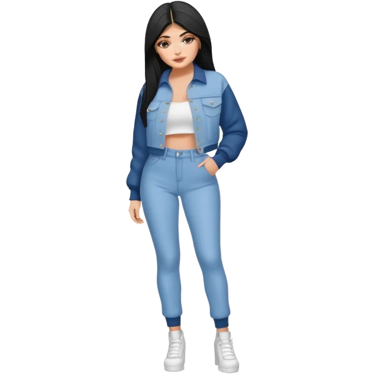 Kylie Jenner in full-length branded clothes emoji