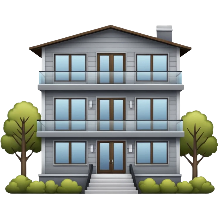Generate a modern looking house, with grey wood panels on the outside, 2 floors emoji
