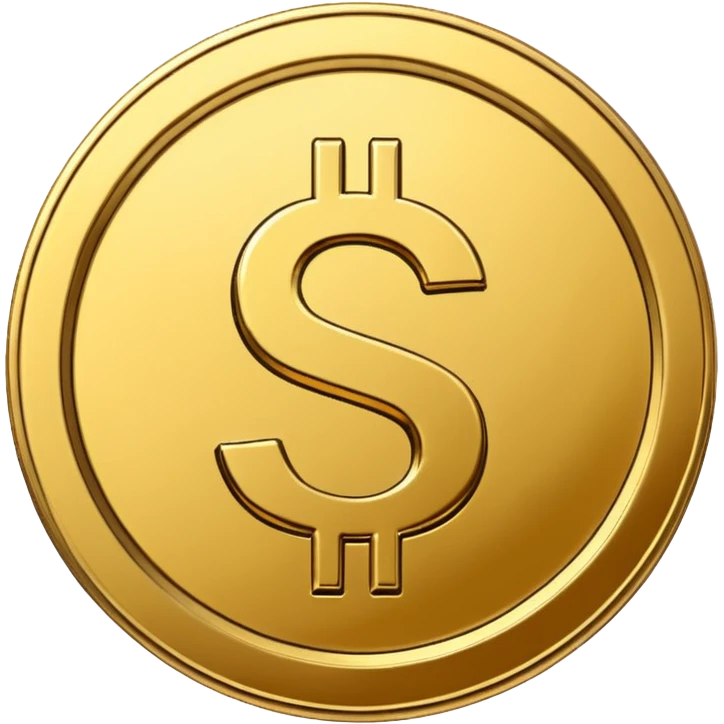 monedas con signo de dolar  emoji