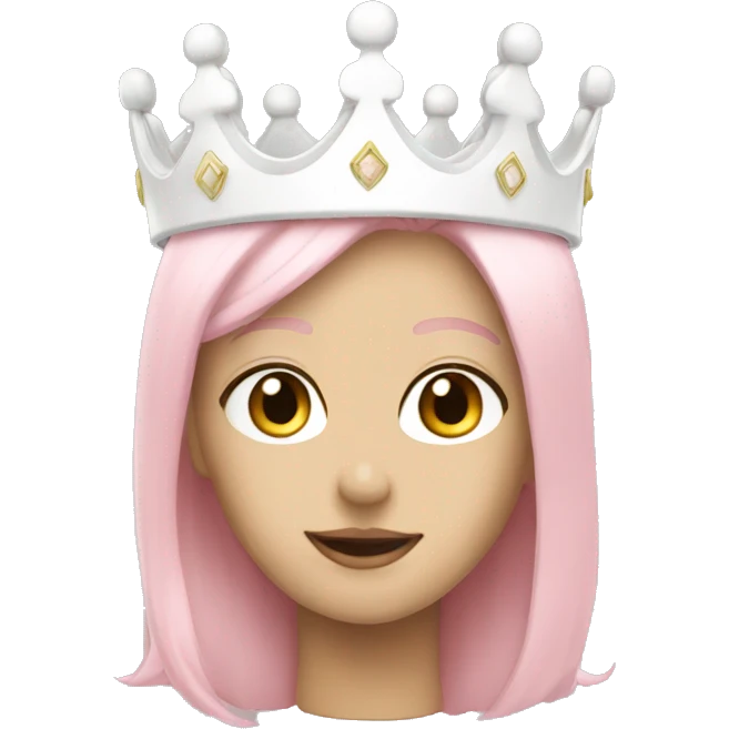 White and pastel pink crown emoji