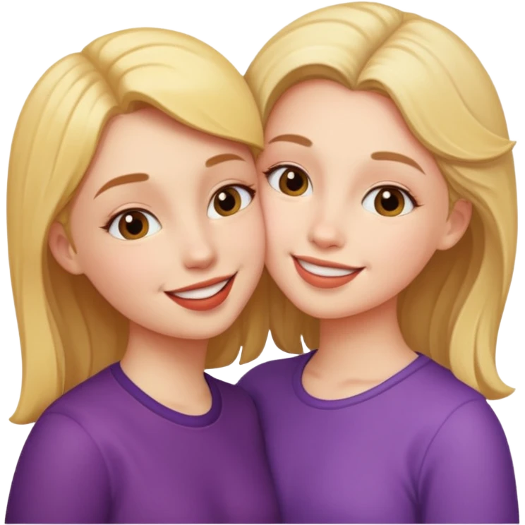 A girl kisses her friend emoji