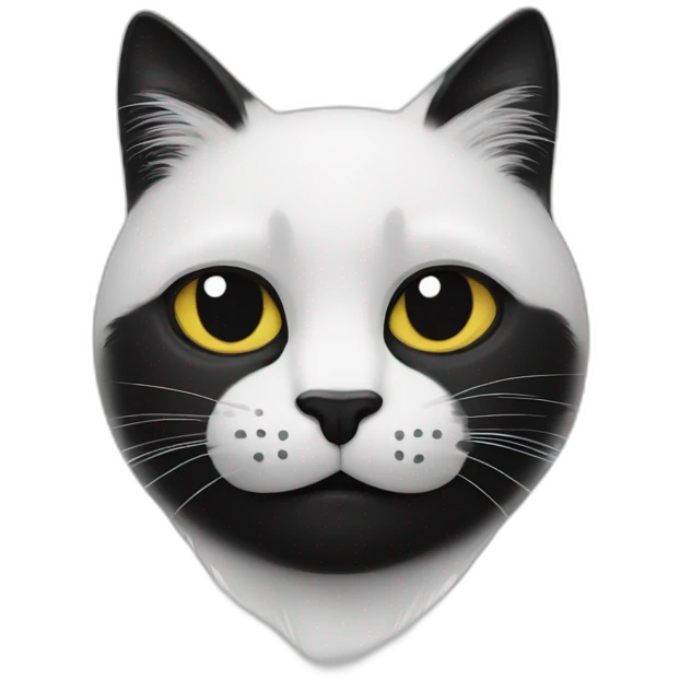 Chat noir et blanc avec tache noir sur le nez emoji