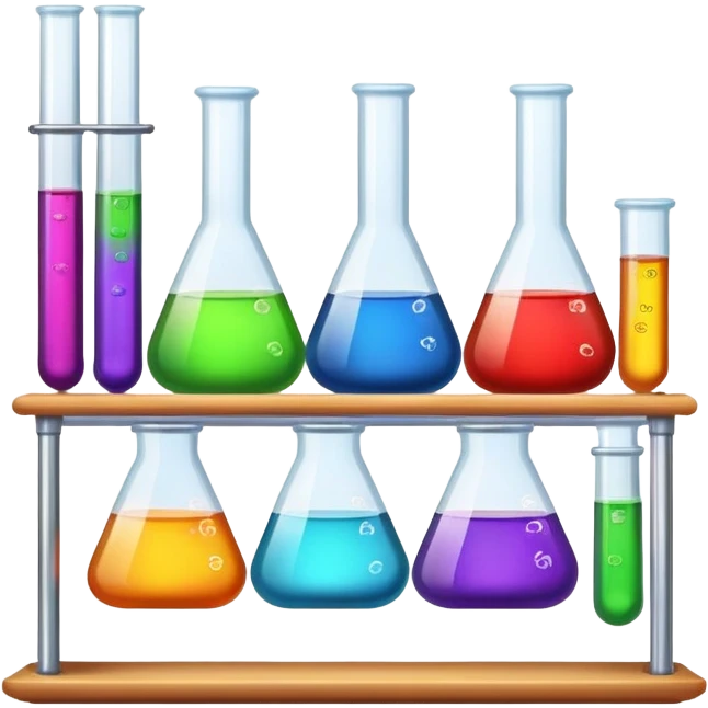 science laboratory with test tubes and beakers emoji