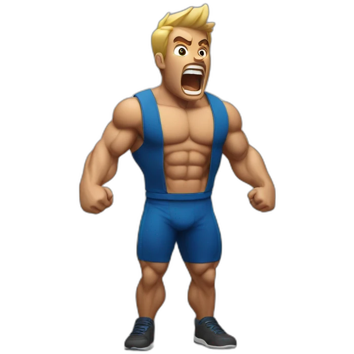 muscular guy screaming emoji