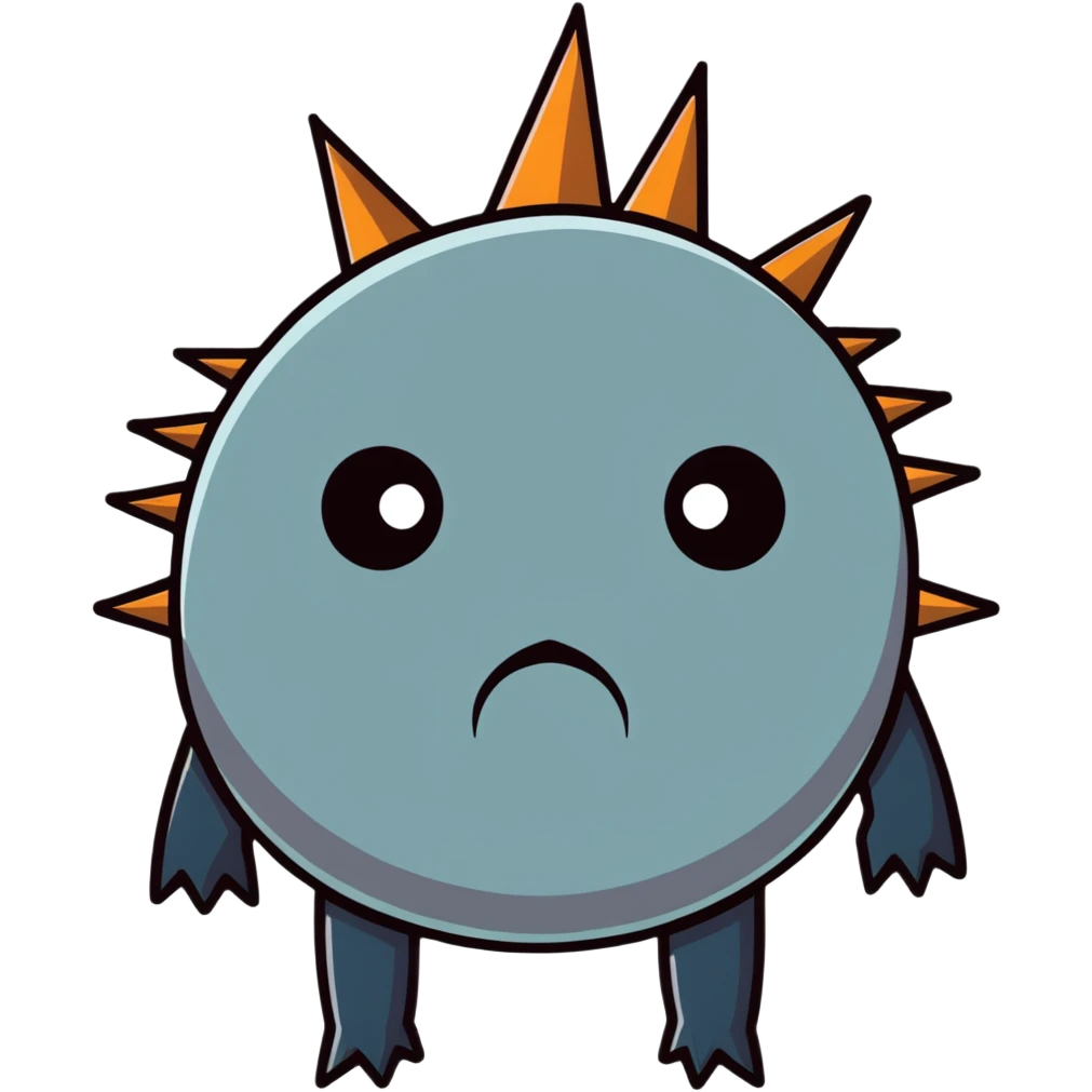 person with spikes through eyes like steel inquisitor emoji