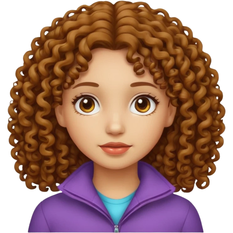 Curly hair light skin girl emoji