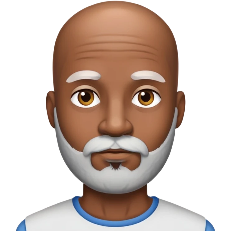 Brown skin guy with bald head and thick salt and pepper beard  emoji