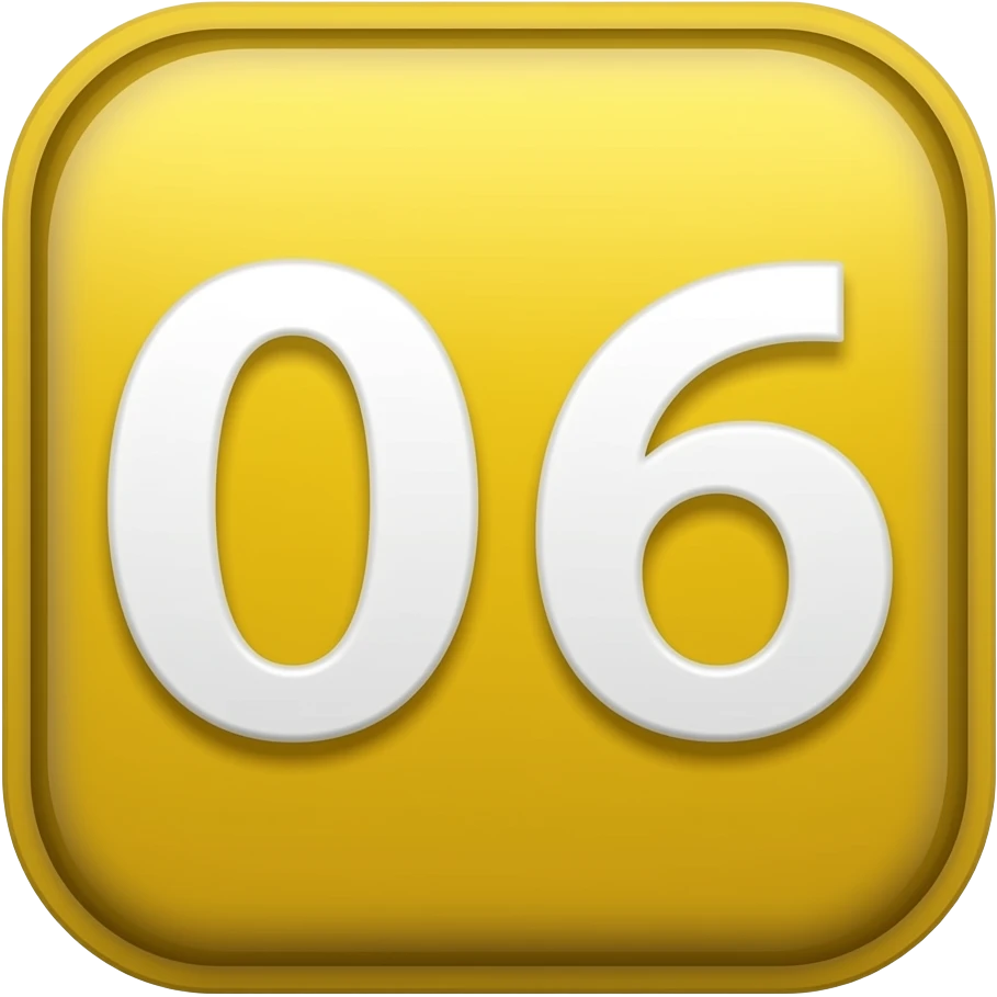 C6 number letter yellow colour emoji
