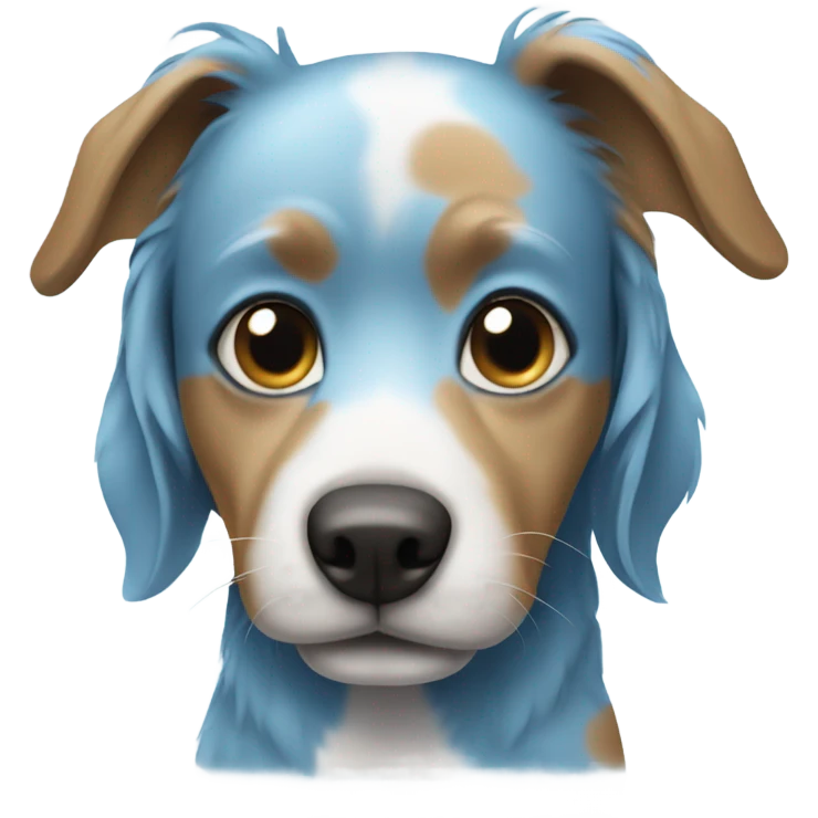 Dog with light blue skin and blue spots emoji