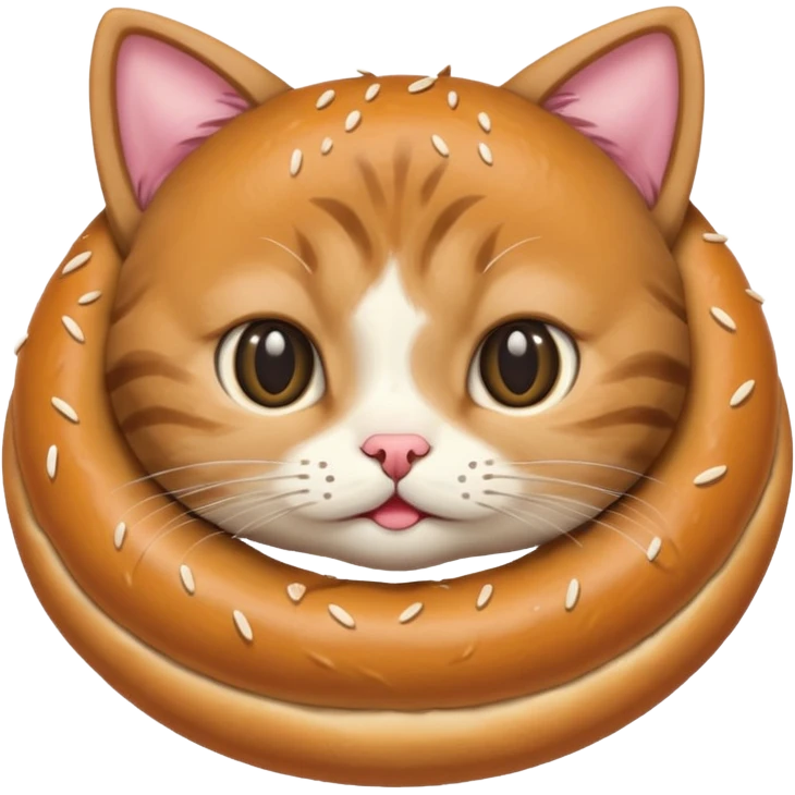 Yuvarlak Simit kedi emoji