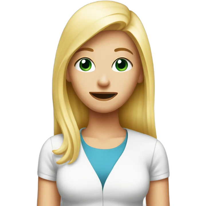 Blonde girl taking a huge pill emoji