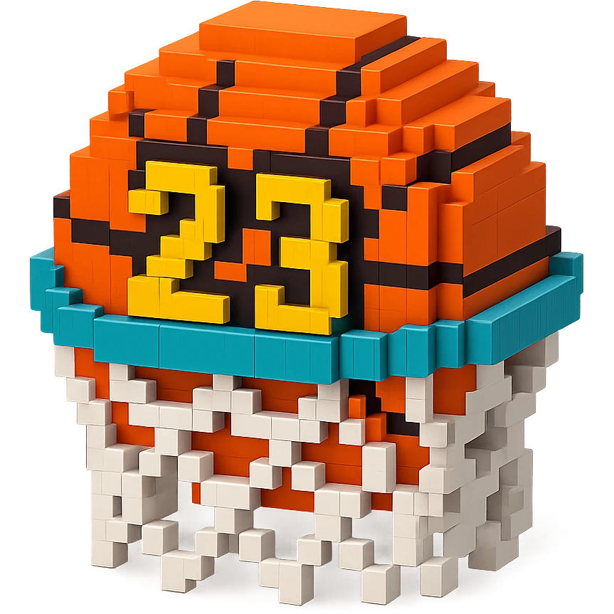 баскетбольный мяч с надписью "23" в сетке, no background emoji