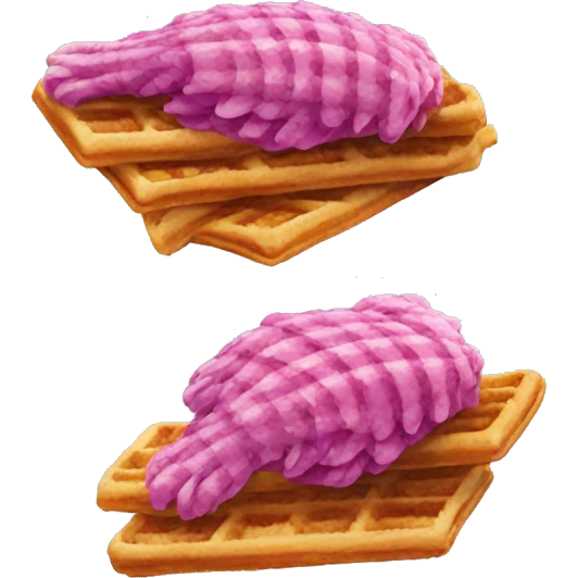Purple waffles pink chicken wings  emoji