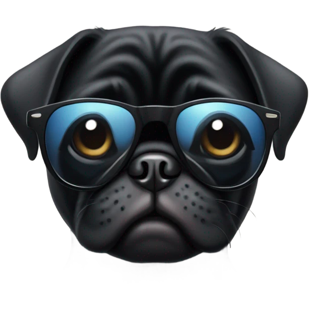 Black pug wearing sunglasses  emoji