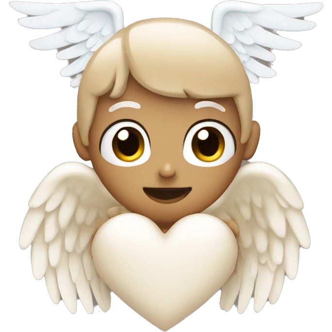 beige heart with white angel wings emoji