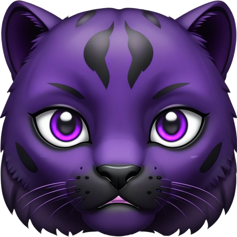 black panther with purple eyes, sad crying face emoji