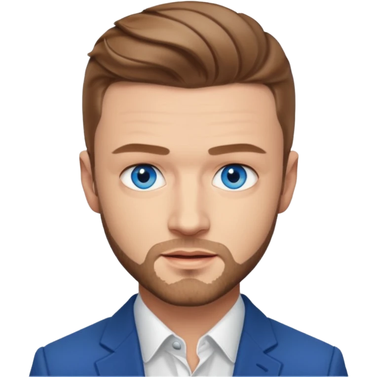 Justin Timberlake blue eyes, light brown hair emoji