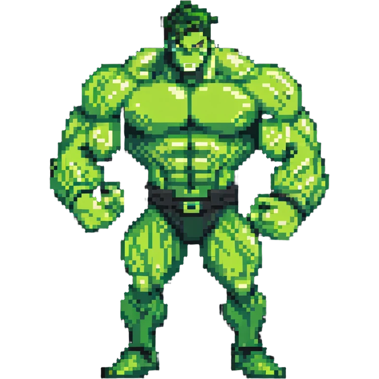 Hulk superhero, green muscular character in action pose emoji