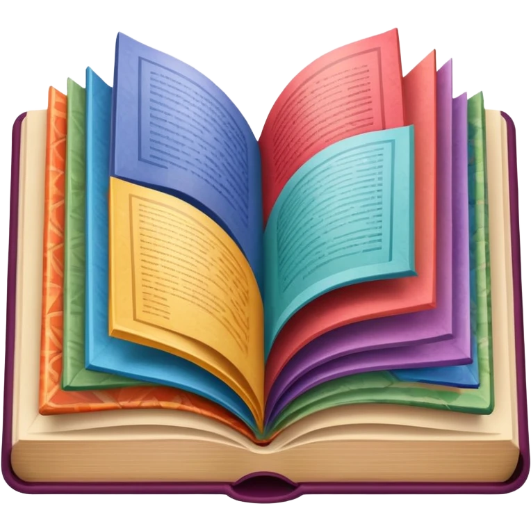 an open book with wallpaper samples. emoji