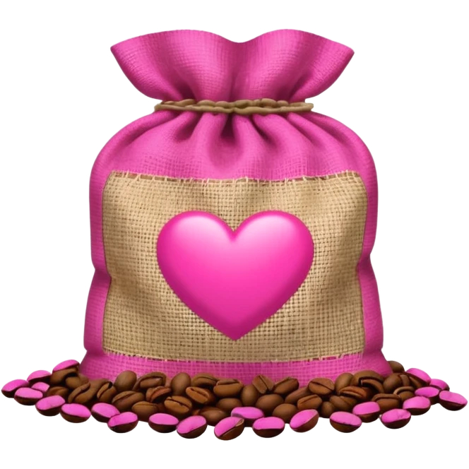 pink bag of coffee beans emoji