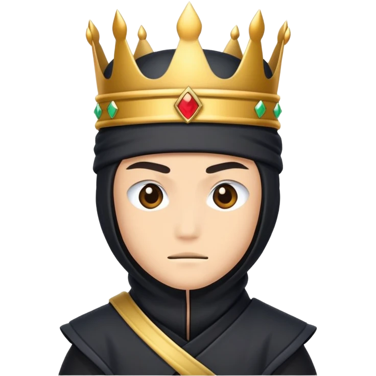Ninja con una corona  emoji