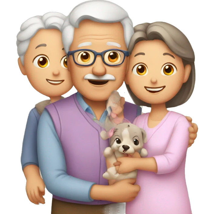 grandpa and grandma and grandchild emoji