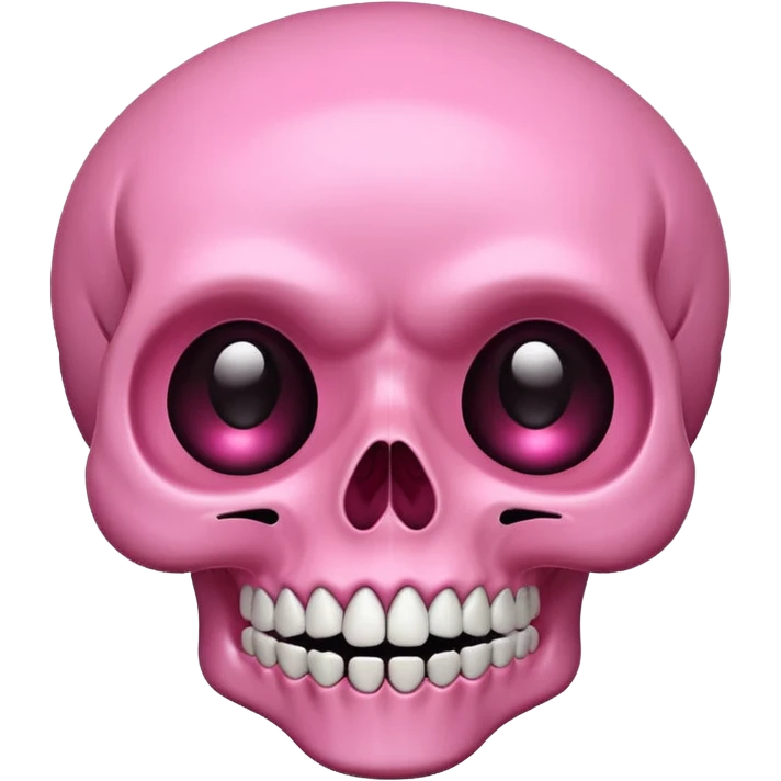 cute pink skull with tiny fangs emoji