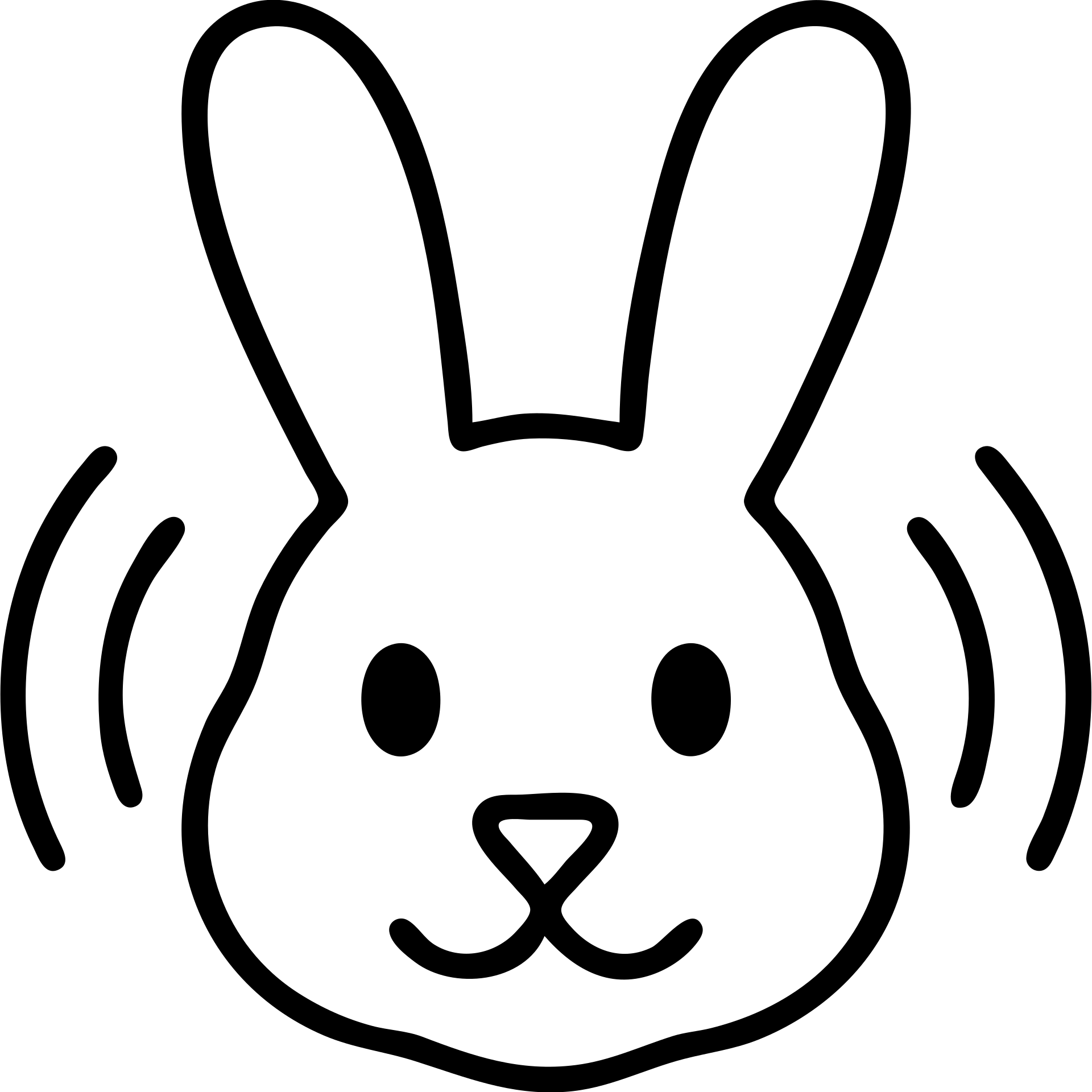 vibrating rabbit head, outlined icon, dynamic, simple, clean lines emoji