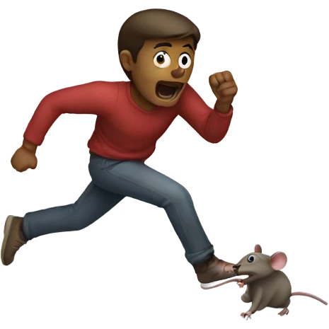 guy chased by mouse emoji