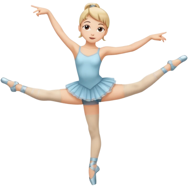 Una chica con vestuario de bailarina urbana con las piernas flexionadas, el dedo índice en la boca, el tren superior inclinado hacia la izquierda y con la cadera proyectada hacia la izquierda emoji