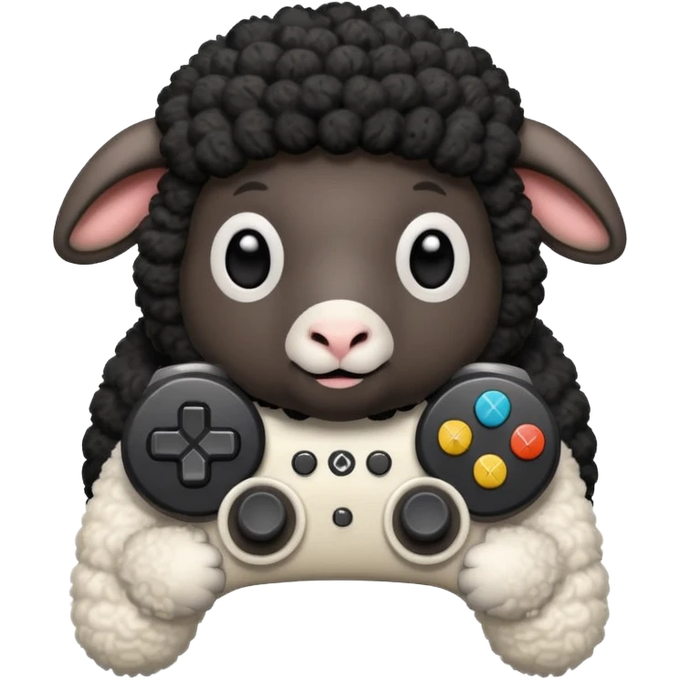 black sheep holding a controller emoji