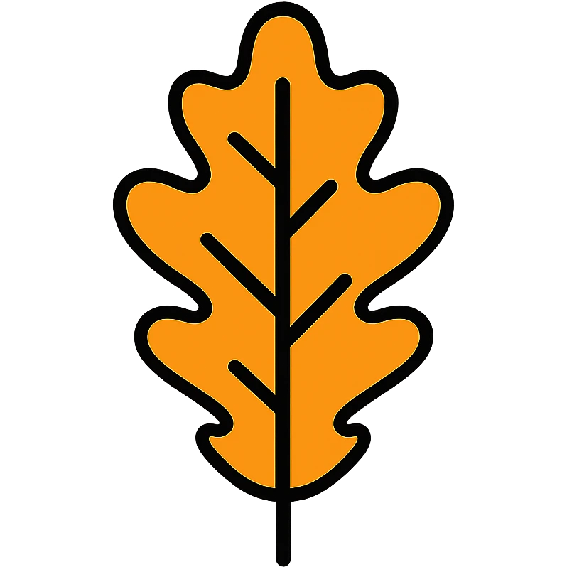 oak leaf icon, color outline style, variation 1 emoji