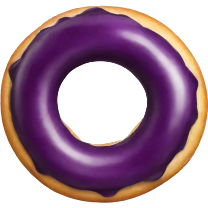 An eggplant through a donut emoji