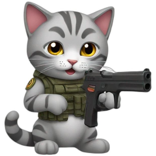 cat with gun emoji