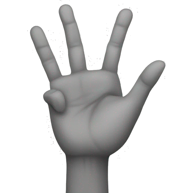 hand with three fingers up emoji