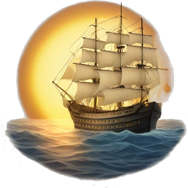 the sun is over the ship emoji