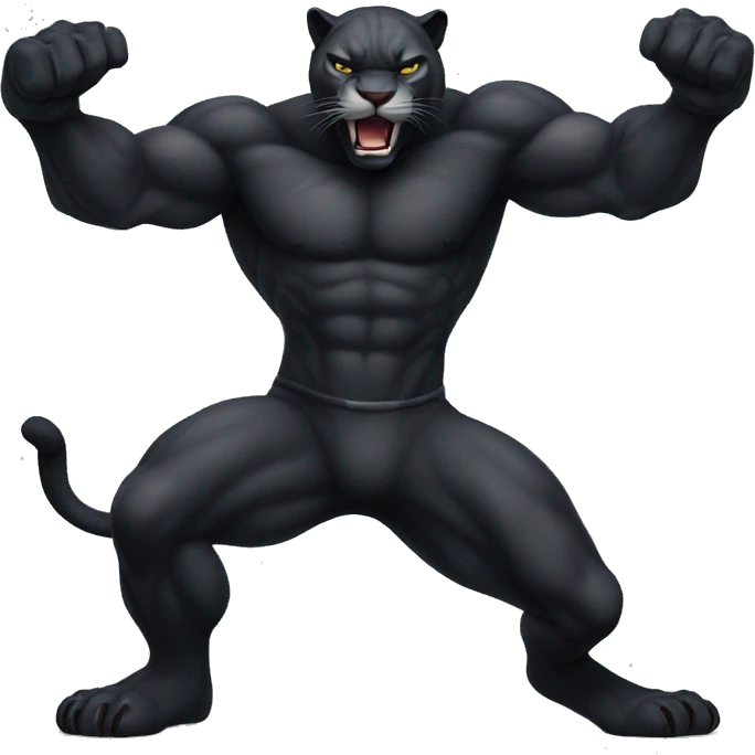 Panther full body agressive muscular emoji
