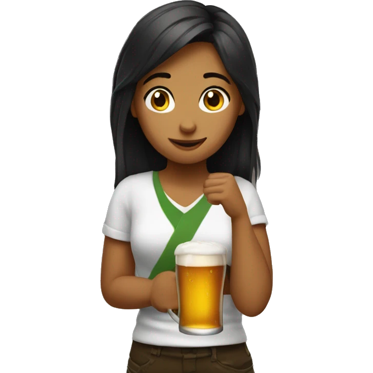  girl with beer emoji