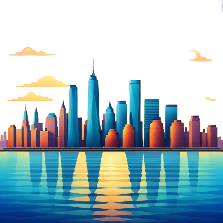 sunset east river city skyline emoji