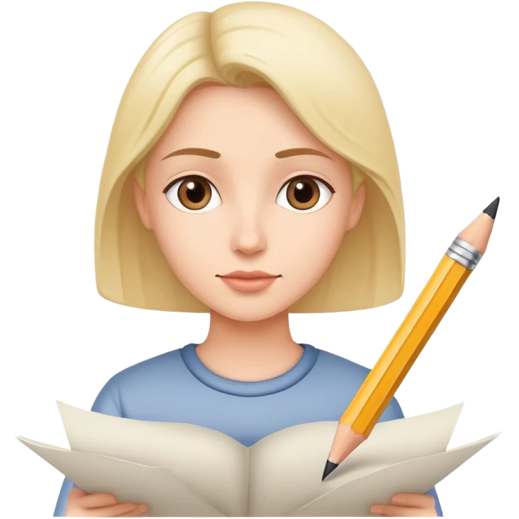 Person writing on paper with a pencil emoji