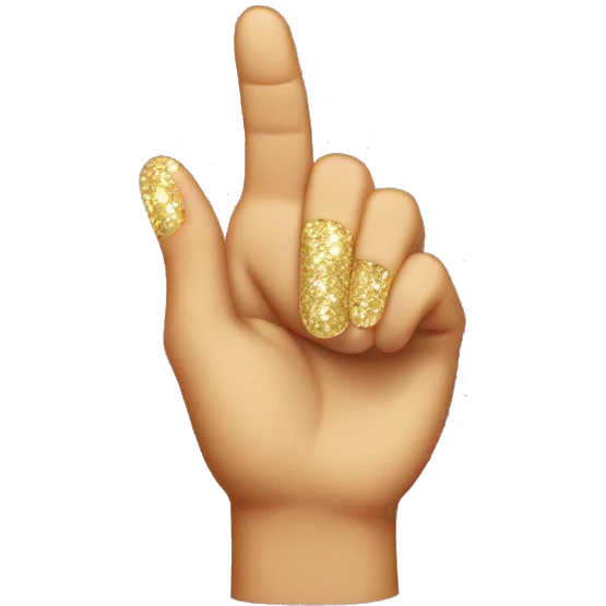 Glittery thumb emoji