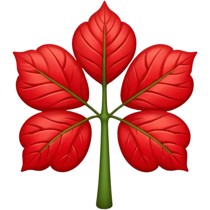 Un trébol de cinco hojas rojo emoji