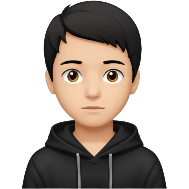 Chłopak ciemno brązowe oczy czarne włosy bluza czarna i taki bardziej żeby wyglądał na 18 latka emoji