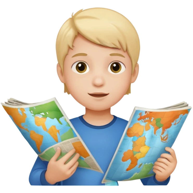 child Holding Maps emoji