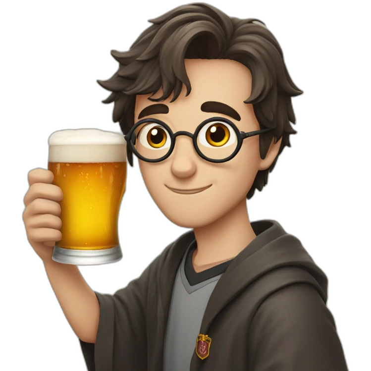 Harry potter avec une bière emoji