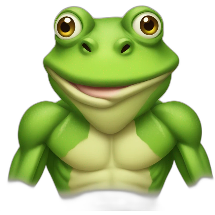 Muscular frog emoji
